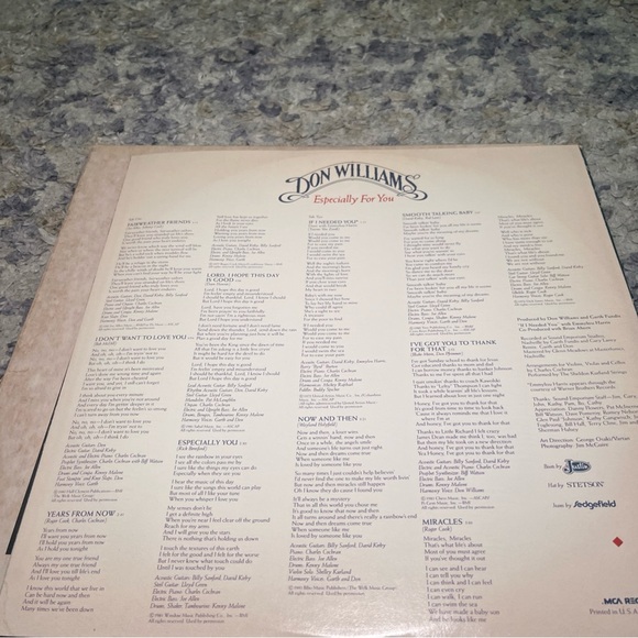 Don Williams -Especially for you- vintage and vinyl record - Picture 7 of 11